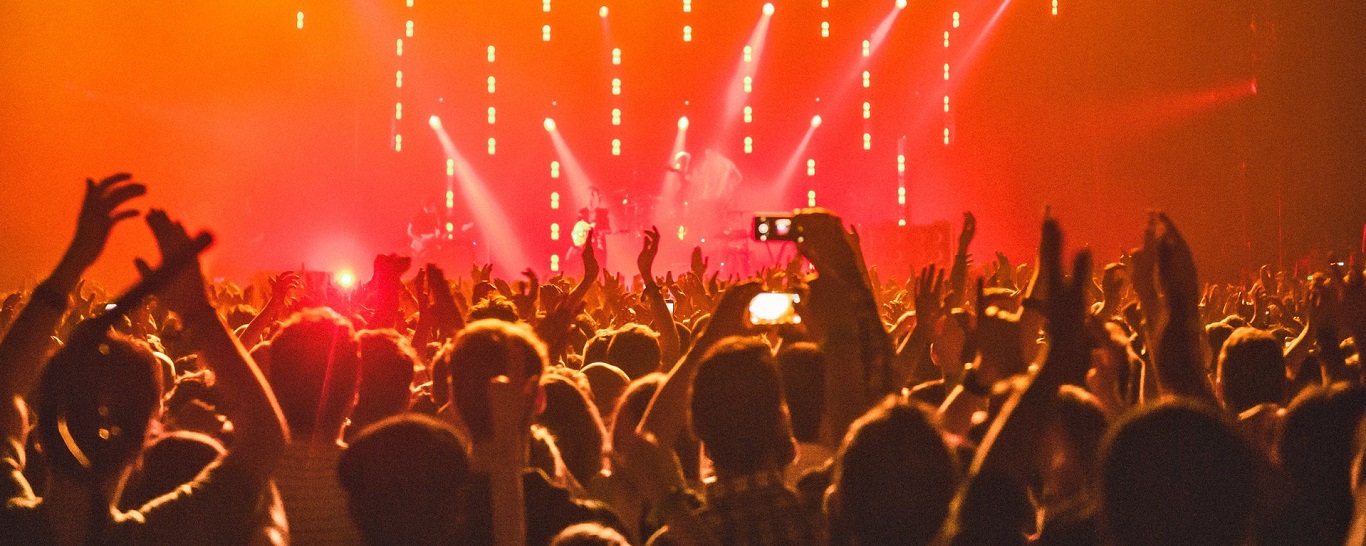 Music concert crowd applauding